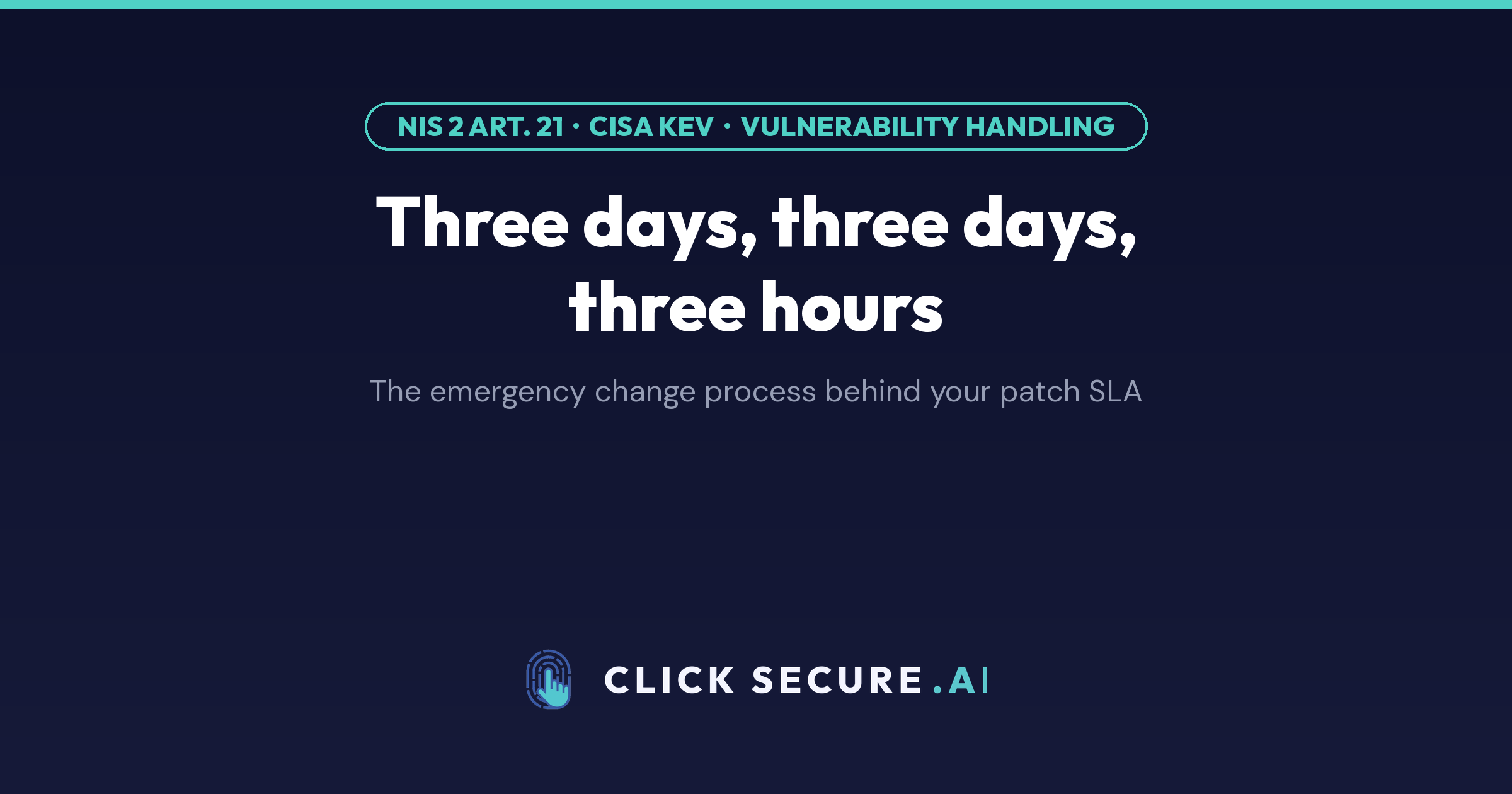 Your patch SLA is a change process